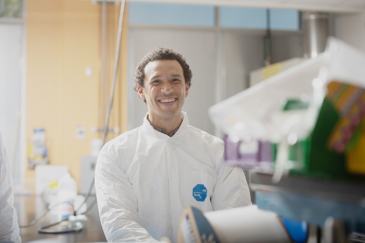 Man Smiling in Laboratory